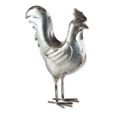 SCULPTURE DE COQ GALVANISÉE