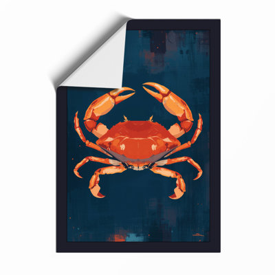 Crimson Crab Coastal - Framed Print