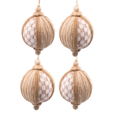 Natural Noel Patchwork Large Ball Ornaments