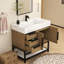 Finition du meuble-lavabo sur pied simple 36 po Jessica / Base: Noir lustré-72495693