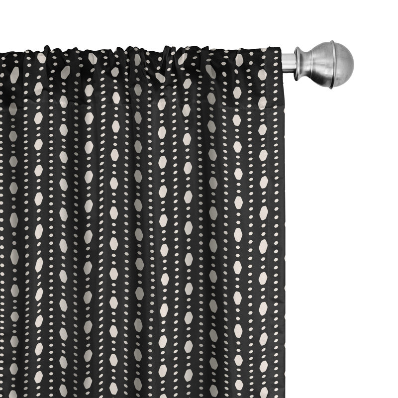 Art Deco Geometric Semi-Sheer Rod Pocket Curtain Panels, 28" x 95"