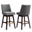 Tabouret de bar pivotant 30,6 po en lin, gris (ensemble de 2)