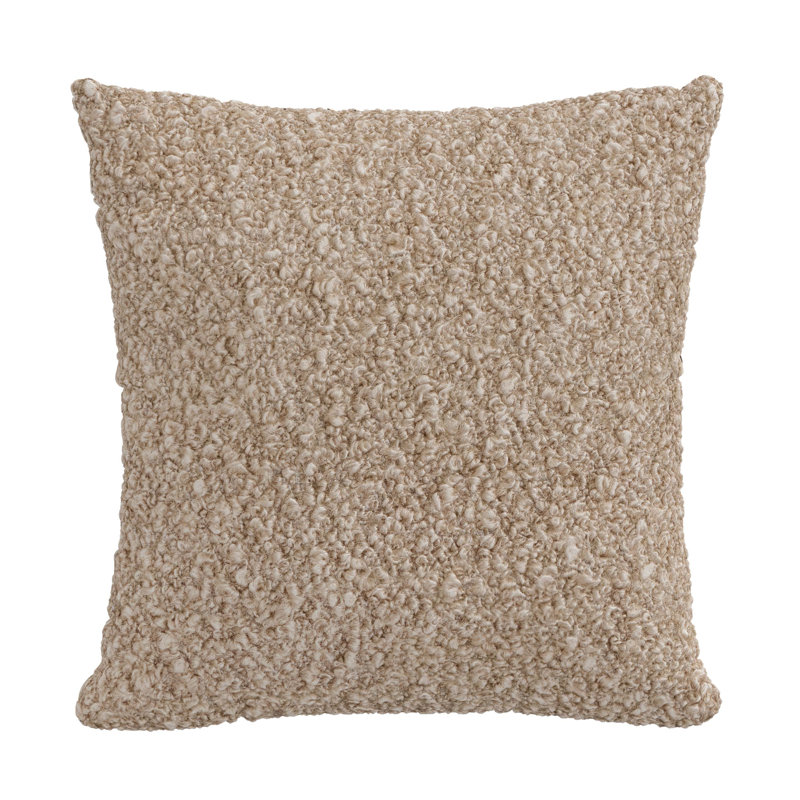 Coussin Crafted, Tissu bouclé chameau moelleux, Polyester