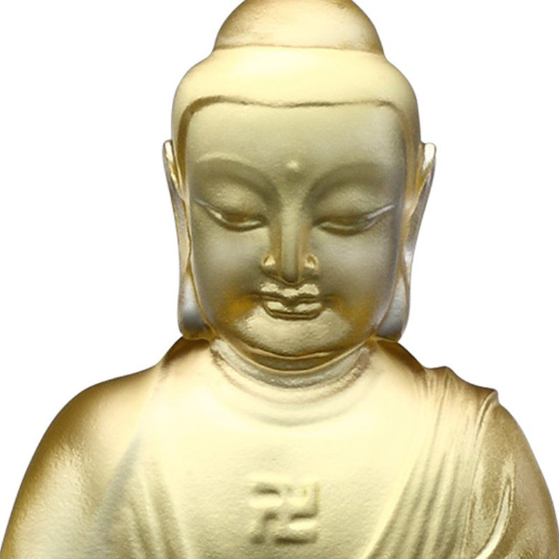LIULI Crystal Art Crystal "Present Mindfulness" Amitabha Buddha Figurine