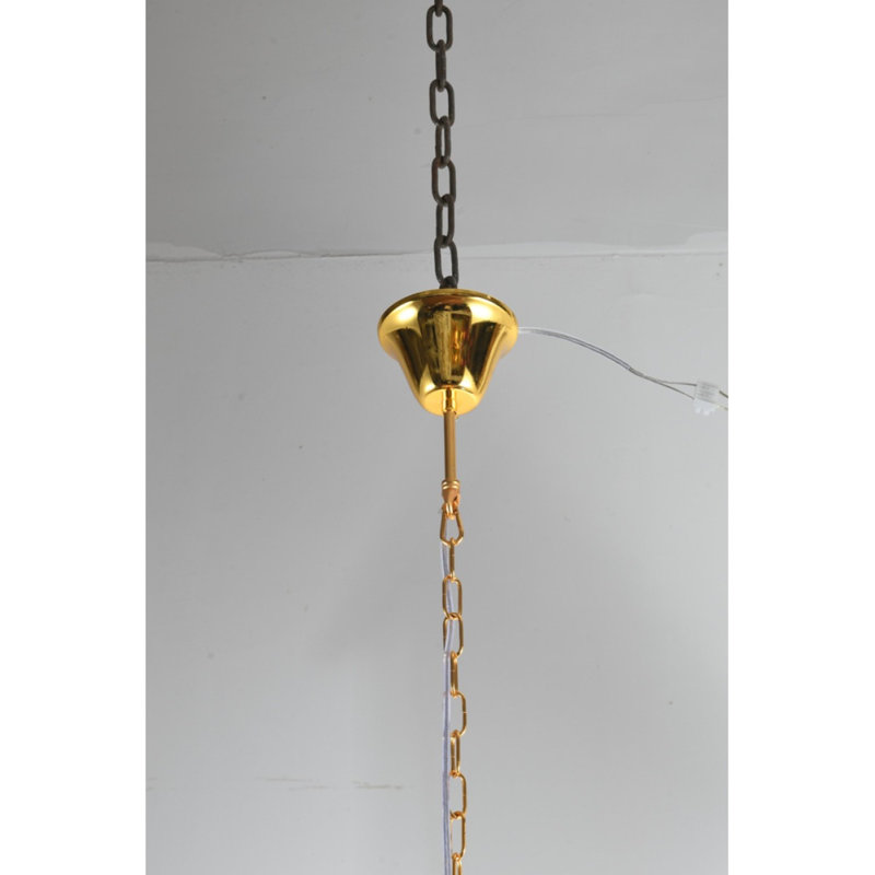 Lustre suspendu en porcelaine Josann, Bleu pastel, Transparent, 24" Width x 24" Length x 24" Height
