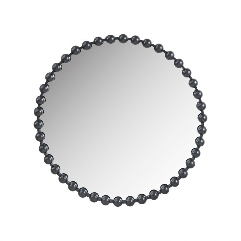 Miroir mural rond 36 po, Noir
