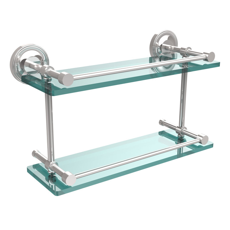 Alcott 2 Piece Tiered Shelf, Polished Chrome
