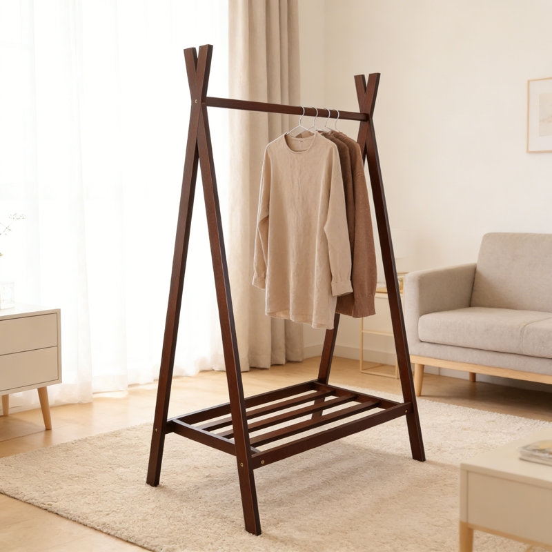 Portemanteau en bois massif avec tablette de rangement - Organisateur de vestibule rustique