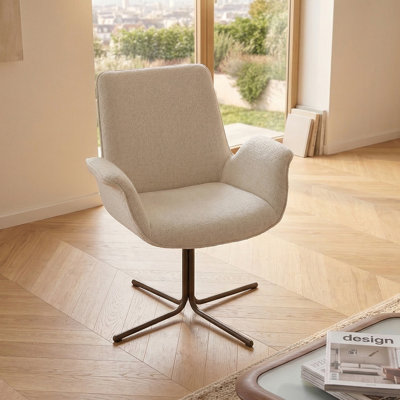 48cm H Boucle Upholstered Metal Armchair