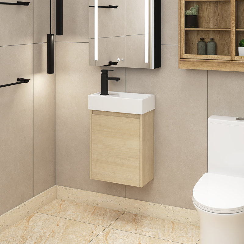 Leonides 16'' Single Bathroom Vanity with Ceramic Top