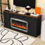 Meuble télé avec foyer électrique, chauffe-flammes multicolore, tablettes réglables et tiroir-55953864-55953866