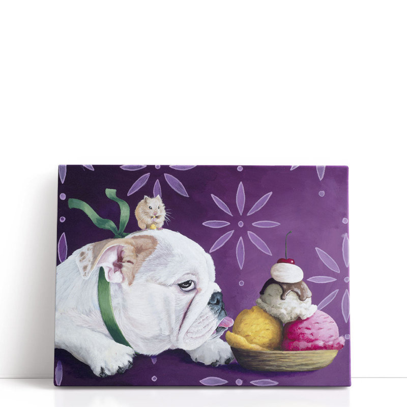 Sneaking A Lick - reproduction d'art sur toile, H 18 po x l 24 po