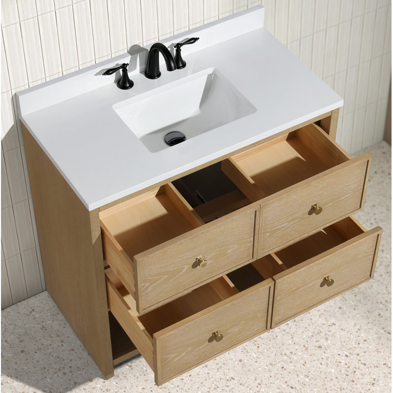 Meuble-lavabo Carolina 36 po en chêne lavé