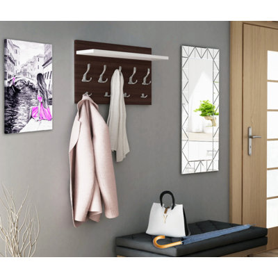 Eizley Wall 9 - Hook Wall Mounted Coat Rack