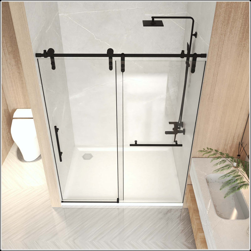 Porte de douche sans cadre 56-60 x 76 - verre 8 mm, cadre en acier inoxydable
