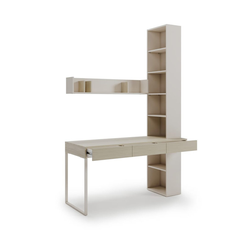 Desk With Bookcase & Shelf 150 cm - Complete Workspace with Integrated Storage