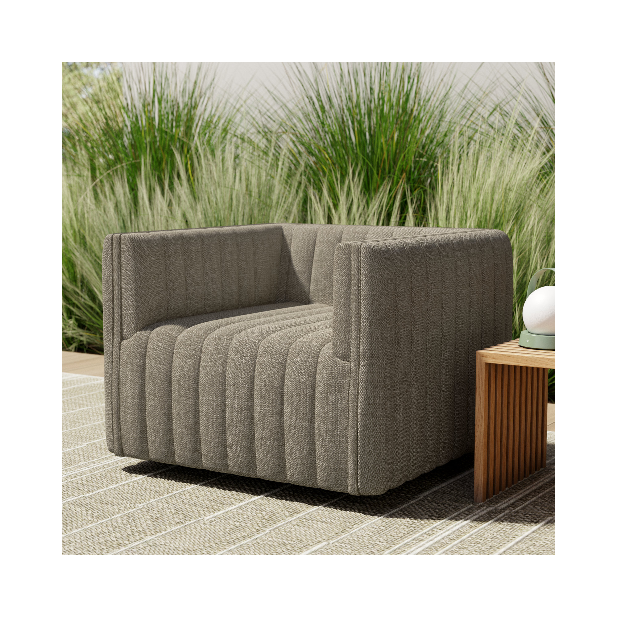 Brandt Outdoor Swivel Chair, Casa Gray