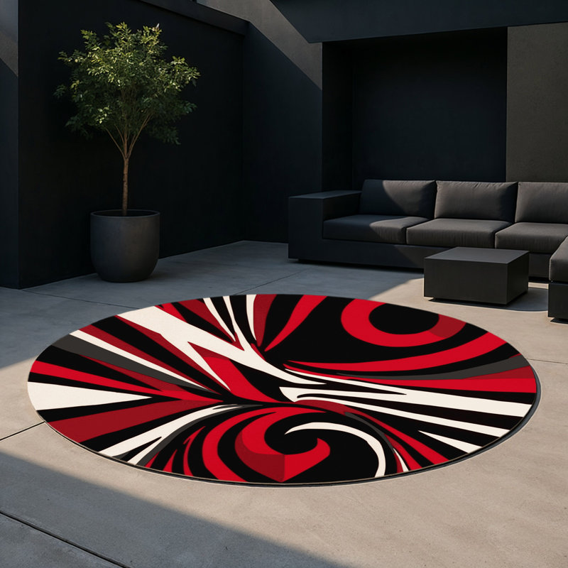 Twilight Eruption Indoor And Outdoor Area Rug, Round 5'