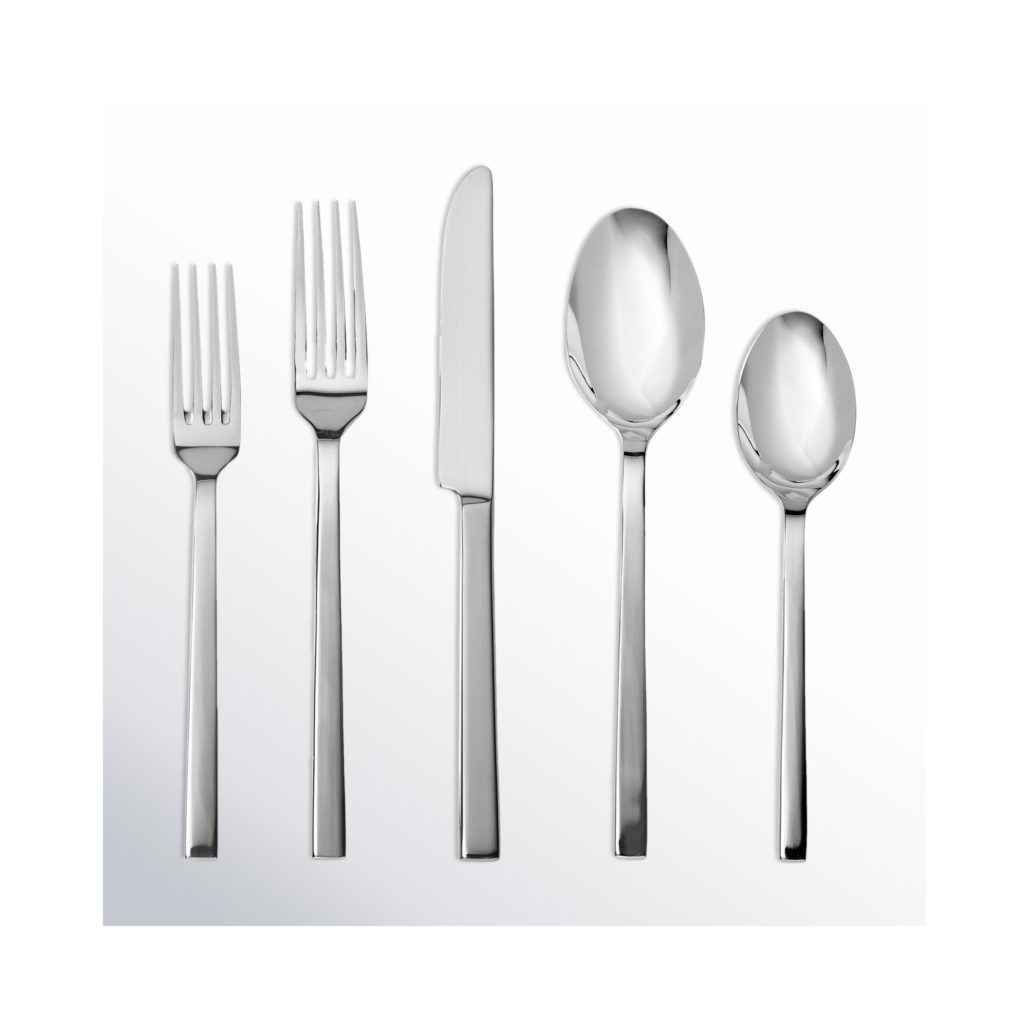 Fortessa Viggo 18/0 Stainless Steel 20 Piece Flatware Set (Service for 4), Polished Silver