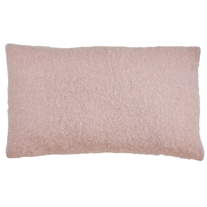Pink Faux Mohair Rectangular Throw Pillow, 14 x 23 in