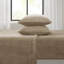 4 draps taupe très grand - 100% ultra doux avec des draps-housses plats 2 taies d'oreiller brossées des deux côtés entièrement élastiquées, lavable à la machine