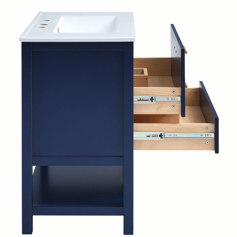 Base de meuble-lavabo simple 29,9 po seulement, Bleu