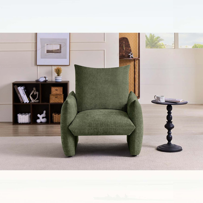Fauteuil simple surdimensionné avec coussin moelleux pour un confort et un style ultimes, Green