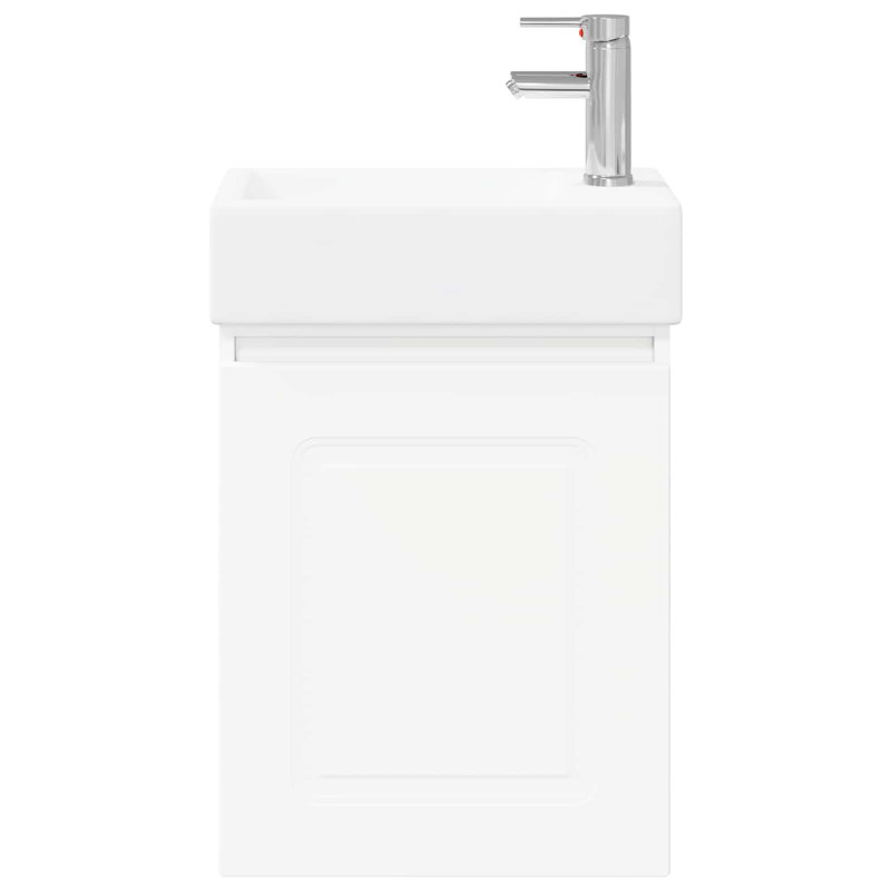 Single Bathroom Vanity with Ceramic Basin, White