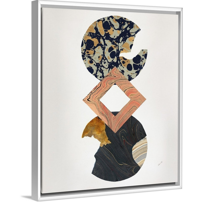 « infinite poursuite iv », peinture sur toile, H 21,7 po x l 17,7 po x p 1,75 po, Cadre flottant blanc