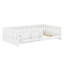 Lit plateforme en bois peu encombrant avec garde-corps et tablettes de rangement-220067793-220067794