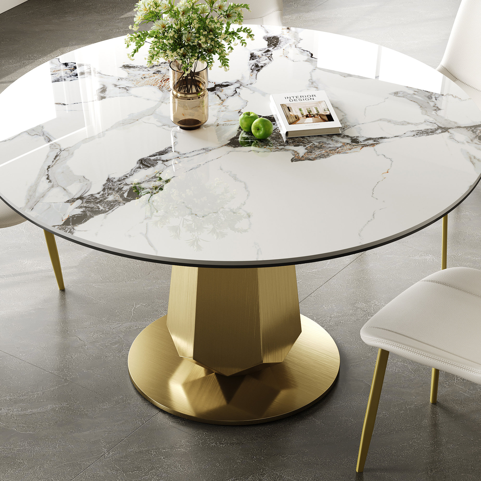 Mercer41 53 inch Luxury Round Dining Table with Top - Wayfair Canada