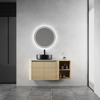 Meuble-lavabo mural avec lavabo d'art en céramique