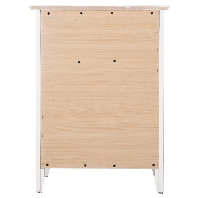 Table de chevet blanche moderne avec tiroir - 25 po de hauteur x 19 po de largeur et 15 po de profondeur