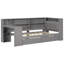 Lit plateforme en bois avec tablettes de rangement, tiroirs, station de charge, DEL, bureau et tête de lit tapissier-772845040-772845055