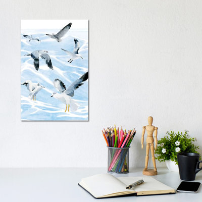 Seagull Soiree I 1 Piece Wrapped Canvas Wall Art