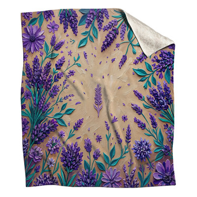 Purple Lavender Flowers Blankets