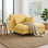 Canapé-lit moderne avec méridienne avec coussins, revêtement en chenille douce et conception ergonomique pour une détente confortable