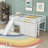 Full 3 Drawers Wood Loft Bed With Slide And Storage