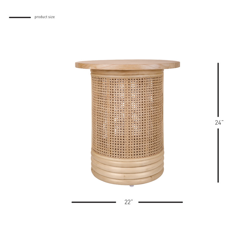 Arlend Solid Wood Top End Table