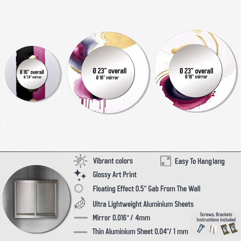 Emaline Metal Round Mirror