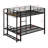 Queen Bunk Bed With Storage Shelves And LED Lights, Modern Metal Bunk Bed With Ladders