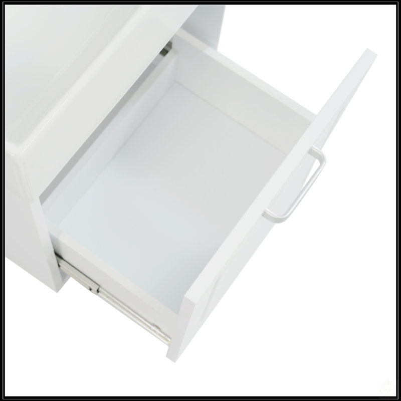Meuble-lavabo flottant mural de 21,8 po avec lavabo, tiroir et tablette réglable, système de fermeture en douceur, Blanc