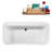 59" Streamline Freestanding Soaking Acrylic Bathtub With Drain and Bamboo Tray-50623761