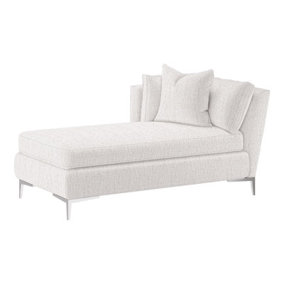 Aiden Linen and Velvet Chaise Lounge
