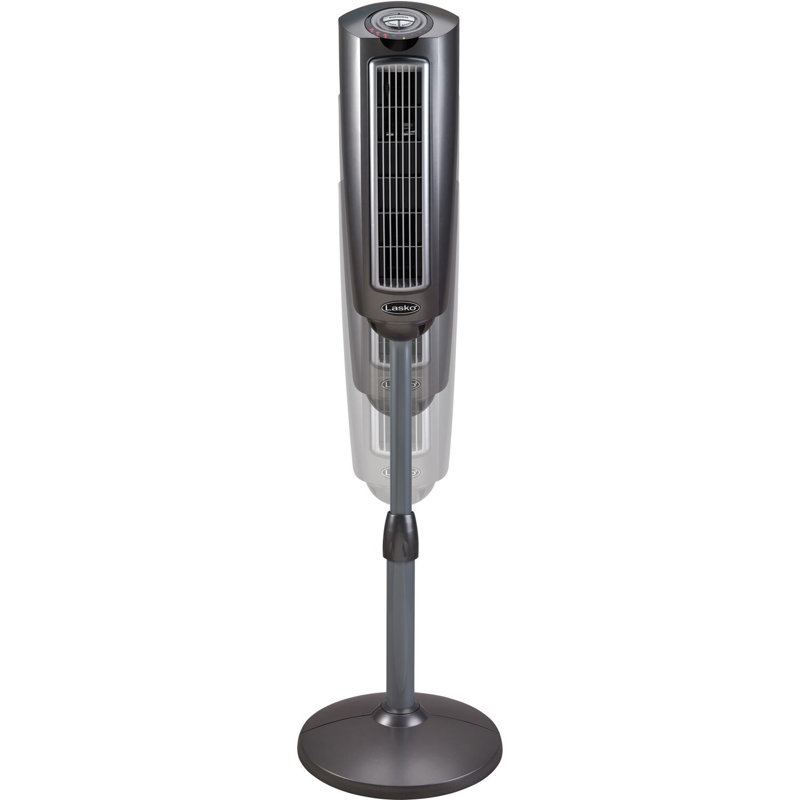 Lasko 52" Gray Adjustable Oscillating Pedestal Fan with Remote