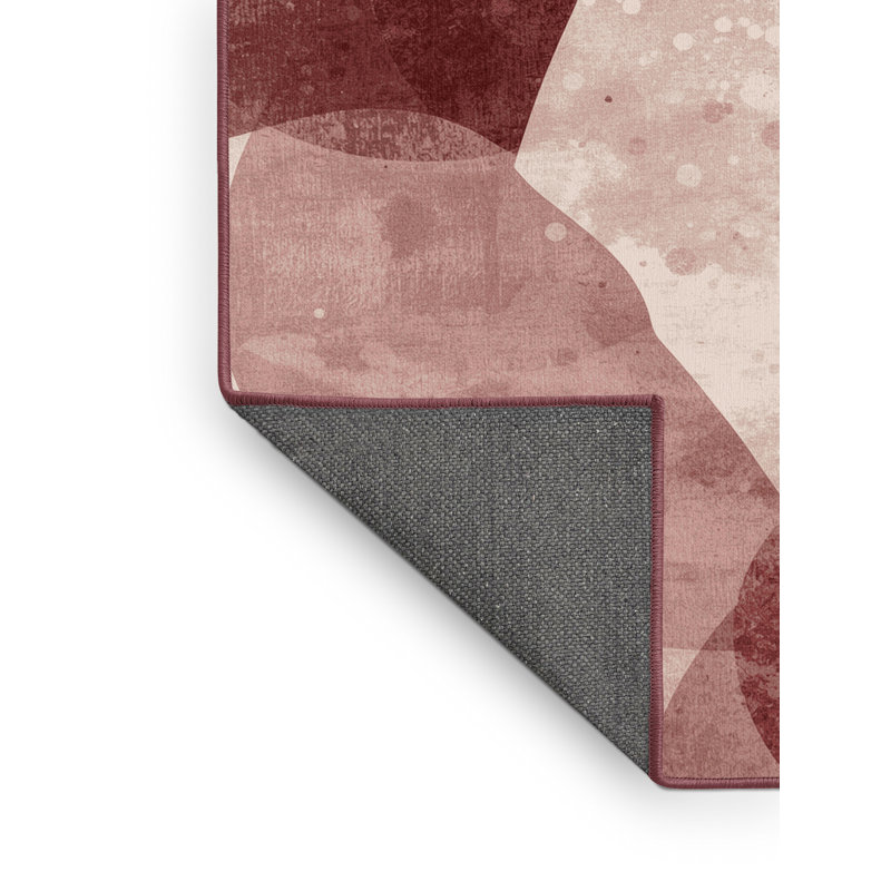 Soft Plush Ferree Valentines Modern & Contemporary Abstract Area Rug in Brown – Rose Binding, 5x8