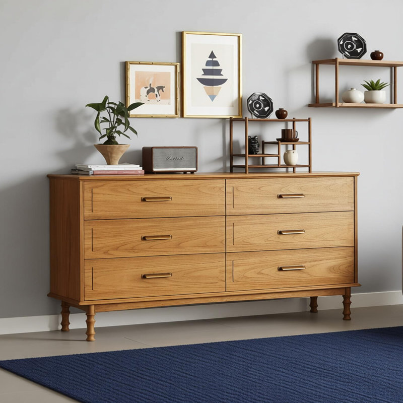 Buffet rétro avec rangement en bois massif, H 35,43 po x l 70,86 po x P 17,71 po