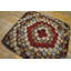 Antique Artistic Colorful Radiating American Floral Folk Art Penny Design Hooked Rug