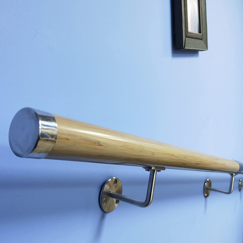 Plastic Wall Mount Stair Handrail Kit, Yellow, 2.95" H x 4.92" W x 49.21" D
