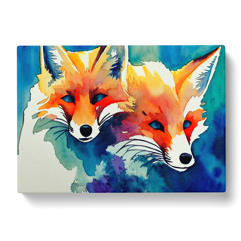 Fox Watercolour Vol.1 - Wrapped Canvas, 35cm H x 50cm W x 3cm D
